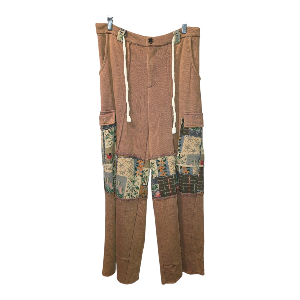 POL Rust Patchwork Wide-Leg Cargo Pants NWOT - image 5
